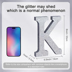 TONIFUL 8 Inch Silver Glitter Letter K Table Centerpiece A-Z Silver Birthday Party Decorations,Silver Alphabet K for Birthday,Chrismas,Graduation,Bridal Shower,Wedding,Anniversary Party Supplies