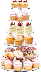 Cupcake Stand, 6 Tier Cupcake Stand for 50 Cupcakes, Round Acrylic Dessert Table Display, Clear Cupcake Tower Display for Party, Wedding, Graduation, Baby Shower
