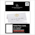 Linked Hearts Printable Place Cards, Gold (Choose Color), Set of 150 (25 Sheets), Laser & Inkjet Printers - Wedding, Party, Dinner, and Special Events - Made in the USA