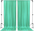 AK TRADING CO. 10 feet x 8 feet IFR Polyester Backdrop Drapes Curtains Panels with Rod Pockets - Wedding Ceremony Party Home Window Decorations - Tiffany