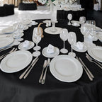 Fitable 8 Pack Black Table Cloths 120 Inch Round - Stain Resistant and Washable Tableclothes, Polyester Fabric Table Covers for Wedding, Party, Banquet, Formal Events
