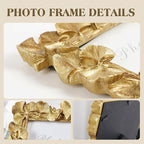Cuspin Gold 8x10 Picture Frame, Vintage Ornate Picture Frames Leaf Textured Hand-Crafted Resin with Glass Front, Antique Photo Frame for Tabletop Display, Retro Design Home Decor