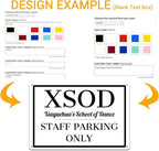 Custom Signs Outdoor Metal Sign - 12 x 8 Personalized Aluminum Rust-Proof Entrance Signs, Garden Hazard Intersection Parking Decorative (Black Text Box)