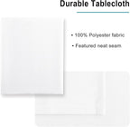Hiasan White Rectangle Tablecloth - Waterproof Spillproof and Wrinkle Resistant Washable Polyester Table Cloth for Dining Party, 52 x 70 inch