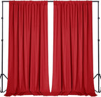 Sugargirl 10x10FT Red Backdrop Curtains Polyester Photo Backdrop Drapes Curtains 2 Panels with Rod Pockets for Party Birthday Wedding Photography Home Decoration