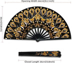 Boots on The Ground Fan, Large Folding Hand Fan for Women and Men, Popping Fans for Line Dancing for Raves, EDM, Dance Party, and Home Decoration