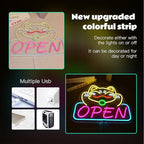 Ineonlife Lucky Cat Open Neon Sign Cute Cat Neon Signs for Wall Decor Dimmable Led Light for Used in Restaurants Ramen Shops Izakaya Sushi Restaurants Shop Decorations Business Opening Gift