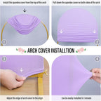 LEBENGURU Upgraded 6FT Wedding Arch Cover, Purple Spandex Fitted Arch Backdrop Cover, Round Top Chiara Stand Covers for Birthday Party Baby Shower Banquet Balloon Décor