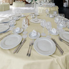 Fitable 6 Pack Ivory Tablecloths for Round Tables-108 Inches in Diameter-Stain Resistant and Washable Table Clothes,Polyester Fabric Covers Wedding,Party,Banquet,Formal Events (130g-QW6P-108Ivory)