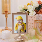 NahNah Double Sided Standing Picture Frames - (Gold, 10 Count) 4x6 Inch, Plastic Pedestal Photo Frame with Inserts and Base - 2 Sided Tabletop Vertical Display Frame for Wedding Table Bridal