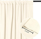 DWCN 10x7 FT Champagne Backdrop Curtains for Parties, Photography Backdrop Drapes with Rod Pockets for Wedding Decorations Stage Birthday Family Gatherings, 2 Panels 5ft x 7ft