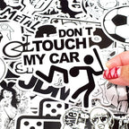 QTL Black and White Stickers for Adults Funny Stickers for Laptop Skateboard Bumper Bike Car Decals Waterproof Vinyl Pack 100Pcs