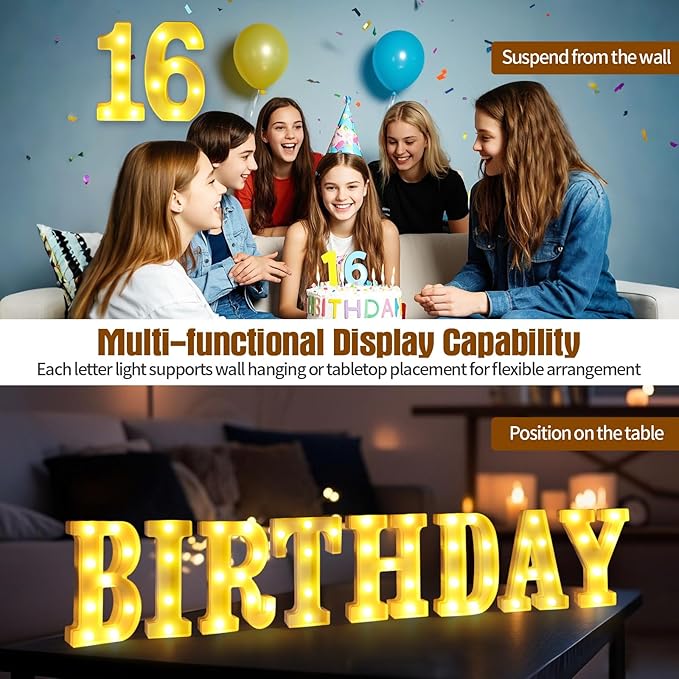 7th Birthday Decorations for Girls and Boys,7 Year Old Birthday Decorations for Centerpieces Table,Light Up Numbers 7 Sign Led for Party Backdrop Wall Decor for Wedding Anniversary Home