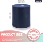 6" x 200 Yards Navy Blue Tulle Fabric Rolls, Blue Spool Tulle Ribbon for DIY Tutu Skirt Wedding Decoration Baby Shower Birthday Party Backdrop Gift Wrapping Bow Craft Supplies