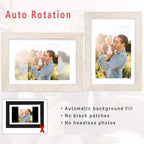 AEEZO Digital Picture Frame 10.1 Inch 1280x800 IPS Touch Screen WiFi Smart Digital Photo Frame with 16GB Storage, Auto-Rotate Easy Setup to Share Photos or Videos via AiMOR APP, Wall Mountable White