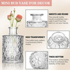 Mini Bud Vases Set of 32 As Wedding Centerpieces for Tables,Clear Bud Vases for Flowers,Small Flower Vases Suitable for Birthday Party,Anniversary,Wedding Reception,Baby Shower (Clear, 32PCS)