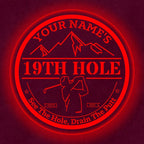 Custom 19th Hole Golf Bar Sign – Personalized LED Color Changing Acrylic Wall Decor for Home Bar, Man Cave, or Patio (19th Hole, 16 INCHES)