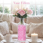 DOMESTAR Pink Fake Ice, 150PCS Acrylic Fake Diamonds, Plastic Crystals Gems, Vase Fillers DIY Craft Makeup Brush Rocks Wedding Party Table Centerpieces Scatter Decorations