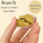 Gold Leaf Napkin Rings Set of 12 - Round Metal Napkin Holders for Dining Table Settings - Elegant Leaf Design for Weddings, Parties, Holiday Décor, Family Dinners & Special Occasions - CLEENTABLE