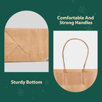 MESHA Christmas Gift bags 24Pcs 8.6x7x3.3'' Kraft Paper Bags with Handles Bulk for Gifts Holiday Xmas Goodie, Party Favors, Candy, Treat