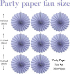 Purple Birthday Decorations,DIY Purple Paper Fans Hanging Decoration ,Party Decorations for Adults 12in,Little Mermaid Party Decor,Baby Shower Decorations 30 Color DIY Set (Light Purple)