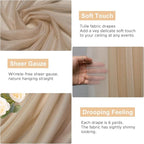 Wokceer Nude 6 Panels 28.7" x 20FT Sheer Fabric Drapes Backdrop Arch Draping Fabric for Wedding Ceremony Birthday Party Bridal Shower Decoration