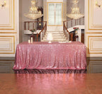 SquarePie Sequin Tablecloth 90 x 132 Inch Fuchsia Pink Sparkly Table Linen for Wedding Party