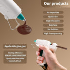 MATUFF Brown Hot Glue Sticks Mini 0.27" x 5.9 inches, Hot Melt Mini Colored Glue Sticks for All Temperature Mini Glue Guns, for DIY Craft Arts and Wedding Cards, Stamp Sealing, Bulk hot Glue 60 Pack