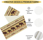 Boho Elephant Table Runner, Vintage Tribal Traditional Bohemian African Animals Ethnic Folk Table Center Decor for Home Kitchen Dining Patio Holiday Party Indoor Table Decorations, 13"x108" Inch