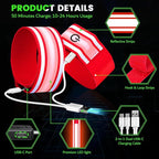 LED Armband for Running(2 Pack),Light Up Arm Bands for Night Walking Running,Rechargeable Lights for Runners,High Visibility Reflective Running Gear Adjustable Light Up Wristbands