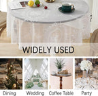 Jeloris Round Lace Tablecloth with Elegant Scalloped Bottom for Any Special Event Such as Wedding, Birthday Party, Baby Shower, Anniversary (78 inch, Style 6)