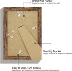 6x9 Picture Frame Set of 4, High Definition Real Glass Rustic Wood Frame, 6 x 9 Photo Frames for Tabletop Display and Wall Mounting