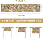 Boho Floral Table Runner,Retro Bohemian Flower Table Runner for Kitchen Dining Table Home Party Decoration 13x120 Inch