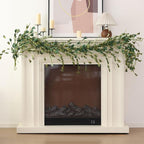 Mizii Fall Garland Artificial Flower Garlands 6 Feet Fake Wildflower Floral Garland Hanging Vines Flowers Decorations for Mantle Table Centerpieces Room Wall Fireplace Wedding Fall Decor (Green)