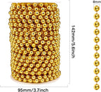 [66 Feet] Gold Pearl Beads Garland, 8MM 22 Yards Gold Faux Pearl Beads String Roll Bulk for DIY Craft Christmas Tree Wedding Party Decoration