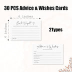Advice & Wishes Card Set - Minimalism White - 15 Advice & Wishes Cards & 15 Date Night Cards Cards For New Couple, Newlyweds, Engagement, Wedding Party Favor & Supplies - B01