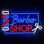 Looklight Barber Shop Neon Sign Dimmable Barber Pole Led Signs for Wall Decor Salon Station Neon Light Sign for Pole Hair Salon Accessories Business Store Supplies Usb Powered 14.56"X8.66"