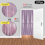 ParyWoo Light Purple Streamers 2pcs Tinsel Backdrop 8.2FT Metallic Lavender Foil Fringe Streamer Curtains Photo Booth Backdrop for Halloween Baby Shower Bachelorette Wedding Party Decorations