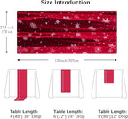 Snowkingdom Red Christmas Table Runner, Red and White Snowflakes Cheesecloth Table Runner, Chiffon Gauze Seasonal Winter Kitchen Dining Decorations for New Year Home Party Decor 120 Inch
