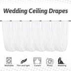 DUOBAO 6-Panel Chiffon Wedding Backdrop Drapes 5x10FT - Semi-Sheer White Fabric Ceiling & Stage Decor for Ceremony, Party, Outdoor Events