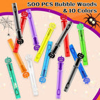 Shemira 500PCS Halloween Bubble Wands, Mini Bubbles Party Favors for Kids, Halloween Party Favors, Halloween Goodie Bag Stuffers, Classroom Prizes Gifts for Kids, Halloweens Trick or Treat Toys Bulk