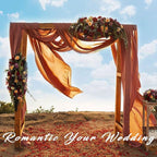 Wedding Arch Draping Fabric 2 Panels 20Ft Length x 28" Width Terracotta Photography Arch Drapes Chiffon Fabric Sheer Curtains Backdrop for Party Bridal Wedding Ceremony Ceiling Stage Reception Decor