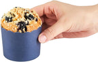 Panificio 6 Ounce Cupcake Wrappers, 200 Scalloped Baking Cups - Oven-Ready, Greaseproof, Midnight Blue Paper Cupcake Liners, Disposable, For Birthdays, Baby Showers, Or Weddings - Restaurantware
