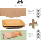 magnus EKO Kraftware | 6 Inch Square Plates 50 Pcs | Disposable Plates | Like Bamboo Plates For Appetizer & Desert | Eco Friendly, Compostable & Biodegradable plates for Catering, Weddings, Parties