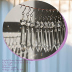 20PCS Clear Chandelier Icicle Crystal Prisms,55mm Chandelier Crystals Replacement,Crystals for Chandeliers with Hooks for Windows Wedding Lamp Decoration