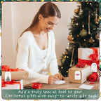 100PCS Christmas Gift Tags 10 Styles Watercolor Christmas Tree Pinecone Tags with String Celebrations Tag for Present Wrapping Xmas Holiday Seasonal Party Favors