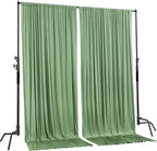 AK TRADING CO. 10 feet Wide x 12 feet Long IFR Polyester Backdrop Drapes Curtains Panels with Rod Pockets - Wedding Ceremony Party Home Window Decorations - SAGE Green
