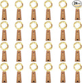 24 Pack 20 LED Wine Bottle Cork Lights, Fairy Mini String Lights Copper Wire, Battery Operated Starry Lights for DIY, Christmas, Halloween, Wedding, Party, Indoor&Outdoor (24 Pack, Warm White)