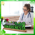 Mental Health Awareness Metal Sign Rustic Table Decor Holiday Tiered Tray Decor with Wooden Base Freestanding Metal Word Sign for Home Tabletop Centerpiece Mantel Shelf Fireplace