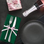 Aneco 24 Pieces Satin Napkin Square 20 x 20 Inches Dinner Napkins Weddings Party Napkin Soft Table Napkins for Romantic Weddings Party Dinner Decoration (Forest Green)